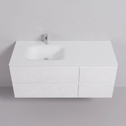 BAI Sonoma 52-inch Floating Bathroom Vanity with Matte White Sink