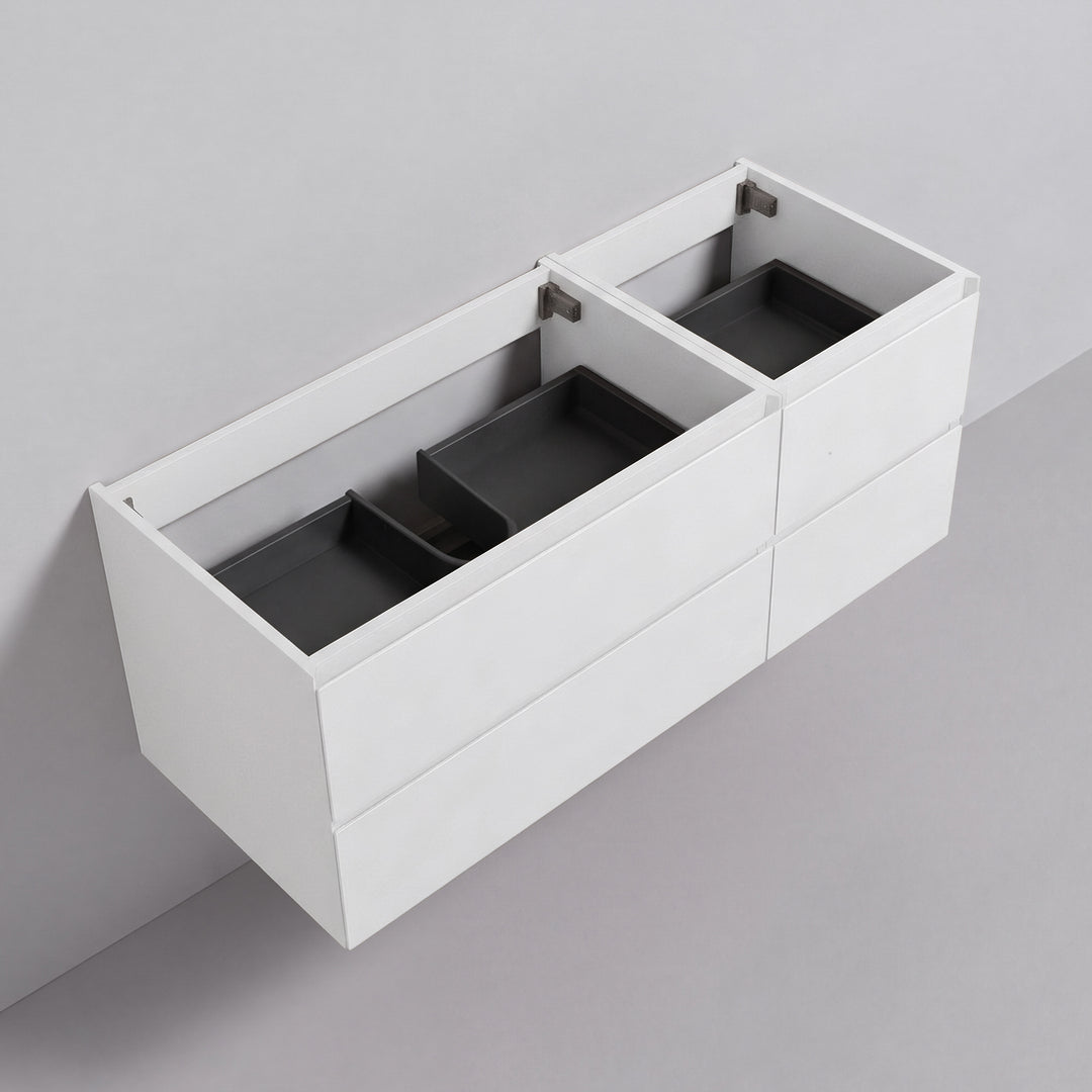 BAI Sonoma 52-inch Floating Bathroom Vanity with Matte Black Sink