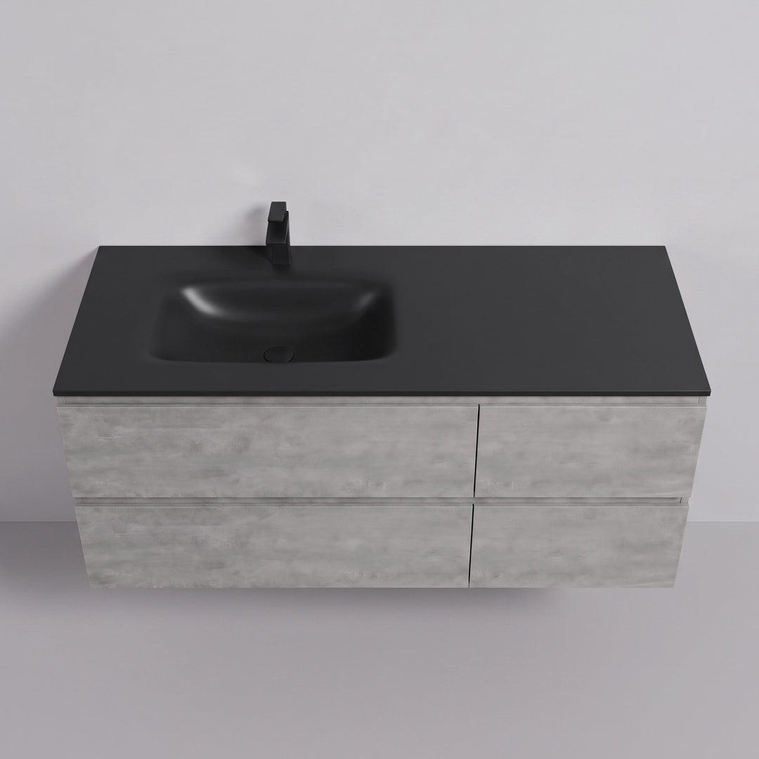 BAI Sonoma 52-inch Floating Bathroom Vanity with Matte Black Sink
