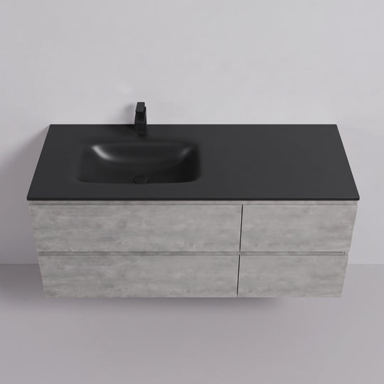 BAI Sonoma 52-inch Floating Bathroom Vanity with Matte Black Sink