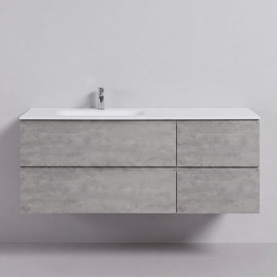 BAI Sonoma 52-inch Floating Bathroom Vanity with Matte White Sink