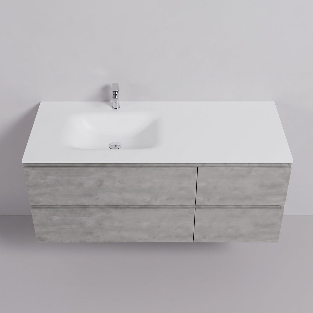 BAI Sonoma 52-inch Floating Bathroom Vanity with Matte White Sink