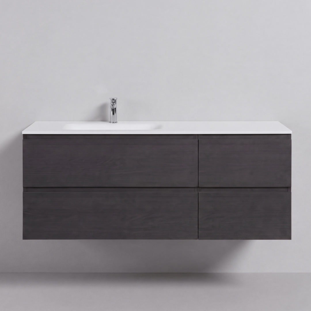 BAI Sonoma 52-inch Floating Bathroom Vanity with Matte White Sink
