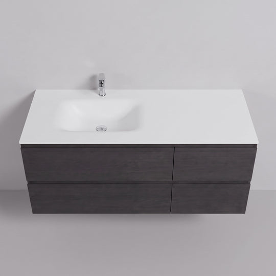 BAI Sonoma 52-inch Floating Bathroom Vanity with Matte White Sink