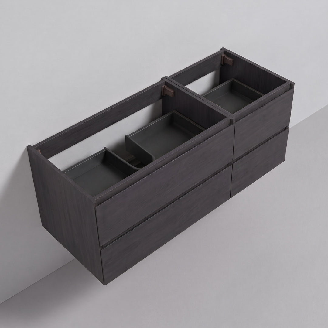 BAI Sonoma 52-inch Floating Bathroom Vanity with Matte Black Sink