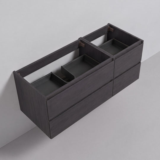 BAI Sonoma 52-inch Floating Bathroom Vanity with Matte Black Sink