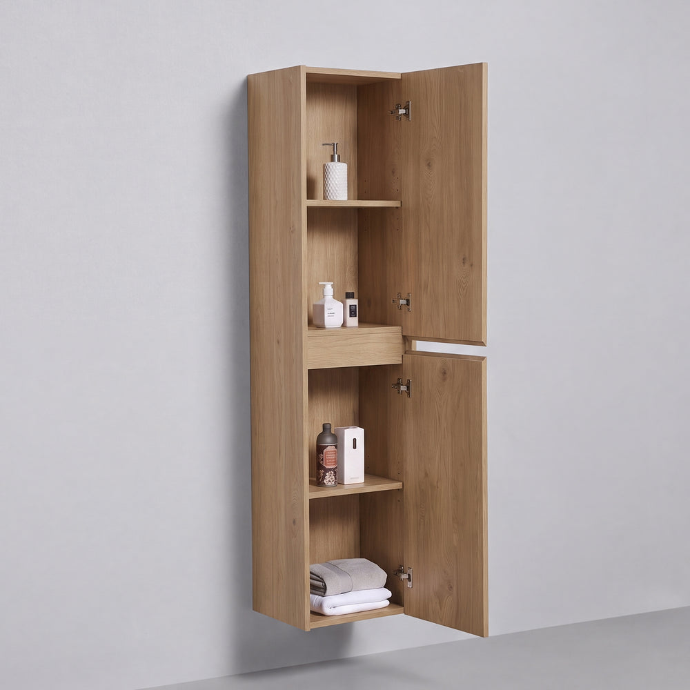 BAI Sonoma 16-inch Floating Bathroom Side Cabinet with Two Reversible Doors