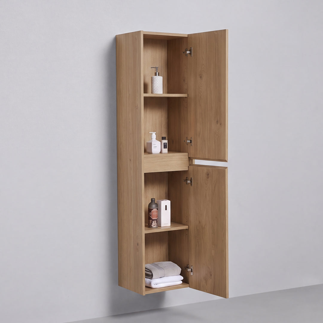 BAI Sonoma 16-inch Floating Bathroom Side Cabinet with Two Reversible Doors