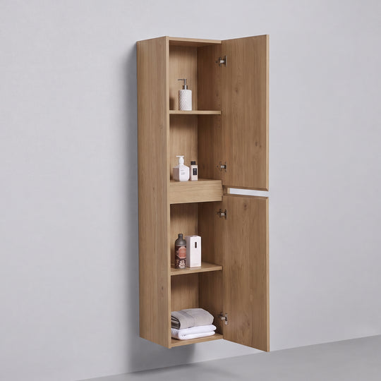 BAI Sonoma 16-inch Floating Bathroom Side Cabinet with Two Reversible Doors