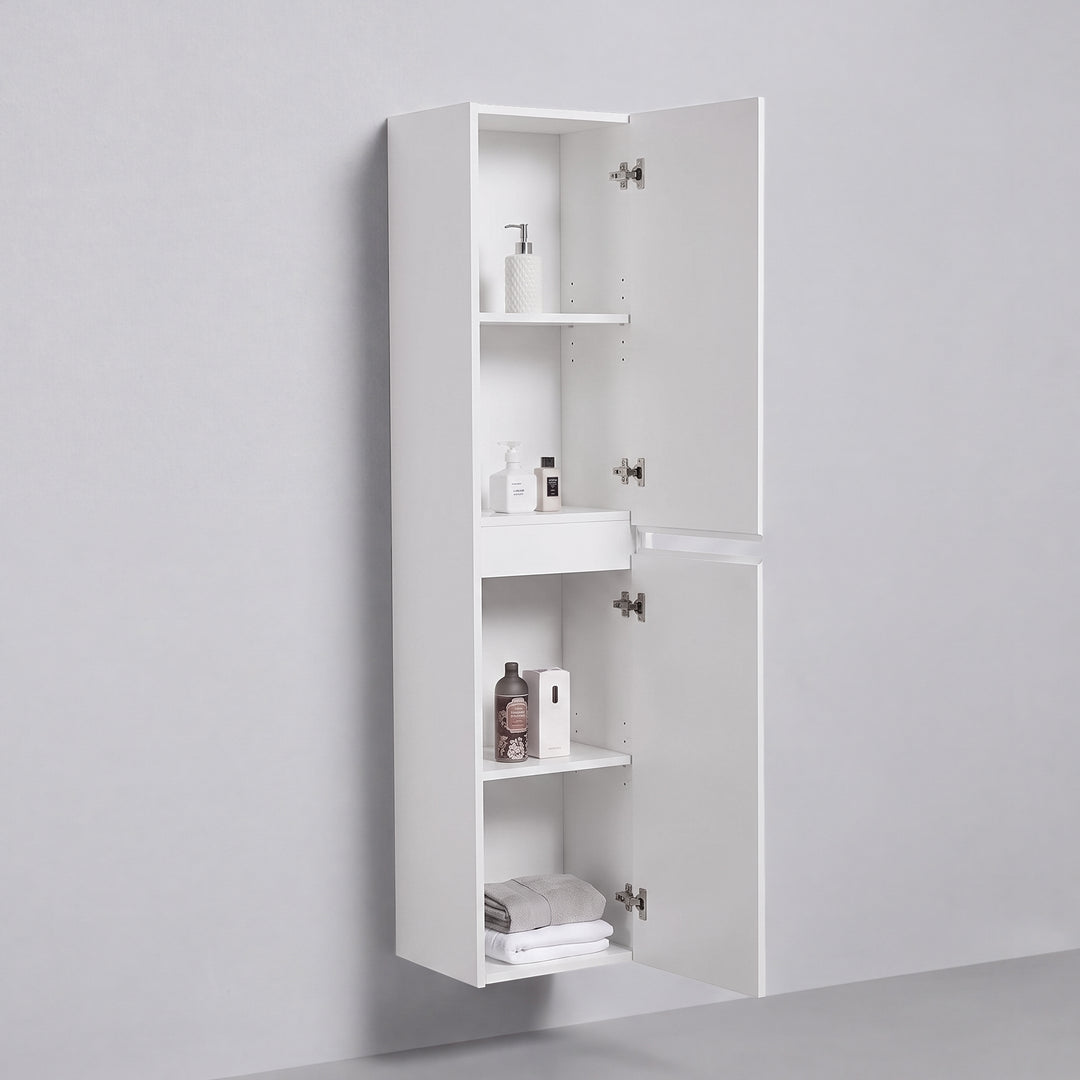 BAI Sonoma 16-inch Floating Bathroom Side Cabinet with Two Reversible Doors