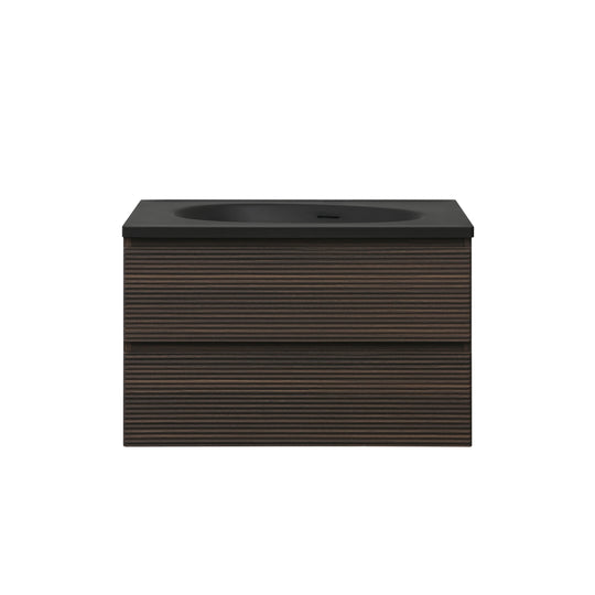 BAI Spa 32-inch Floating Bathroom Vanity with Matte Black Sink