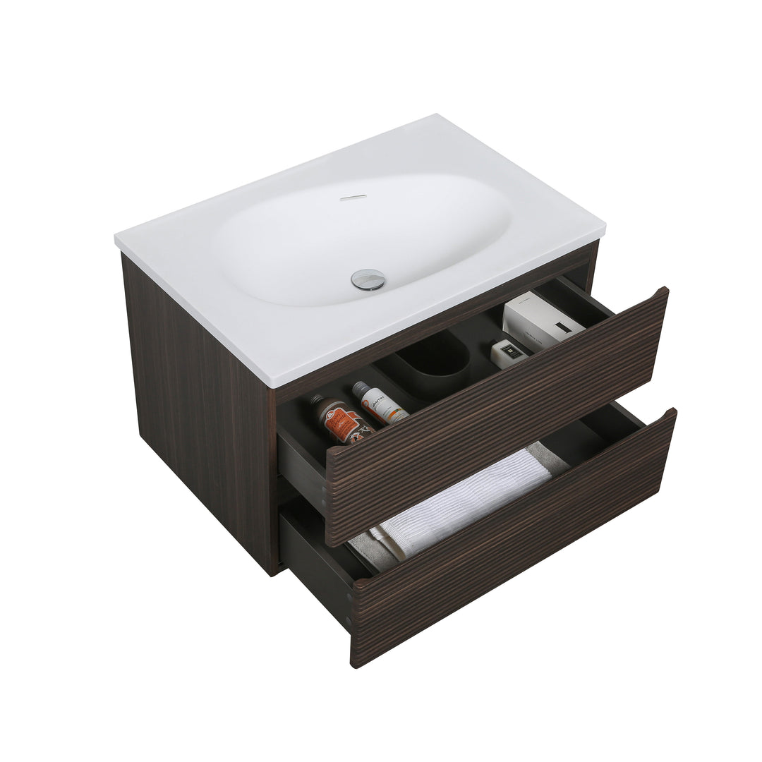 BAI Spa 32-inch Floating Bathroom Vanity with Matte White Sink