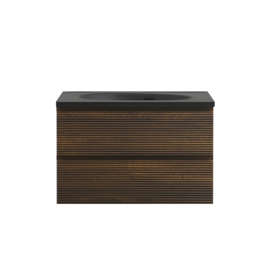 BAI Spa 32-inch Floating Bathroom Vanity with Matte Black Sink