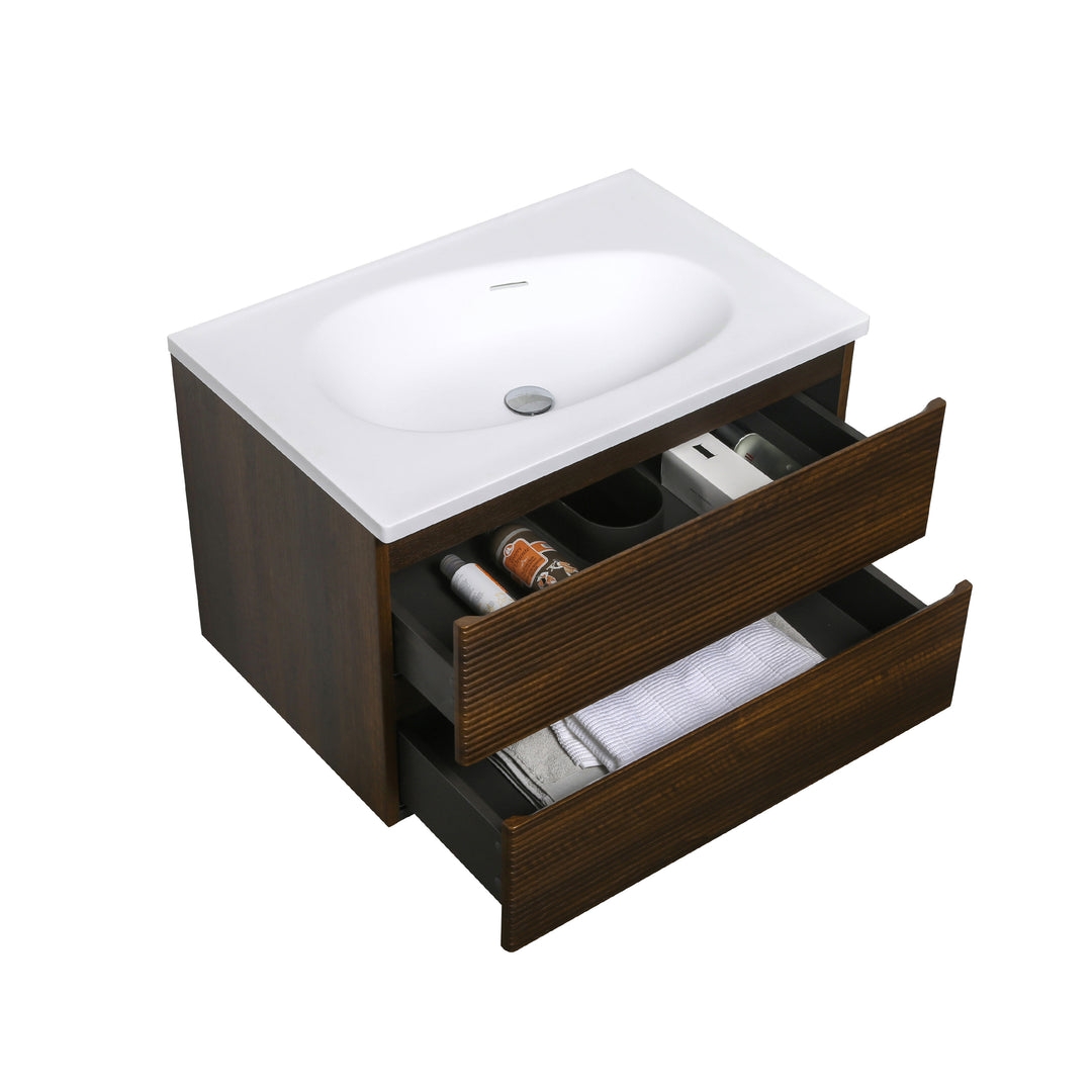BAI Spa 32-inch Floating Bathroom Vanity with Matte White Sink