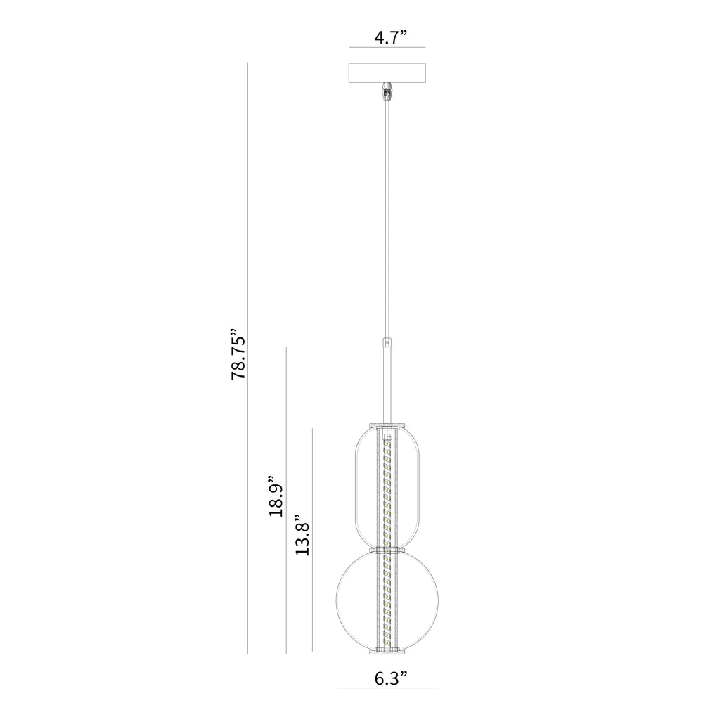 BAI 1300 Stained Glass 6" Pendant Light with Integrated LED