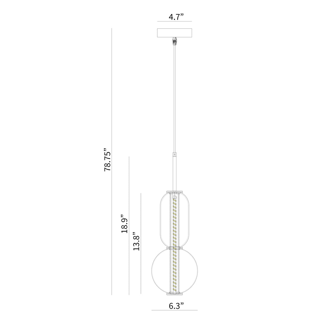 BAI 1300 Stained Glass 6" Pendant Light with Integrated LED