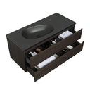 BAI Spa 47-inch Floating Bathroom Vanity with Matte Black Sink