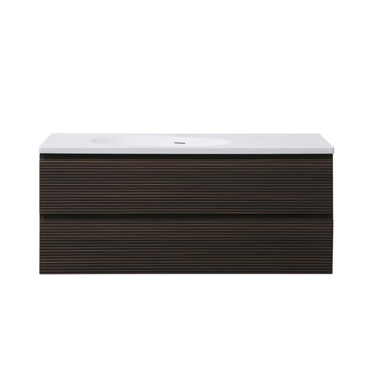 BAI Spa 47-inch Floating Bathroom Vanity with Matte White Sink