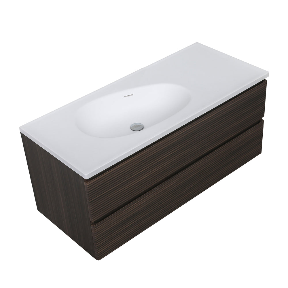 BAI Spa 47-inch Floating Bathroom Vanity with Matte White Sink