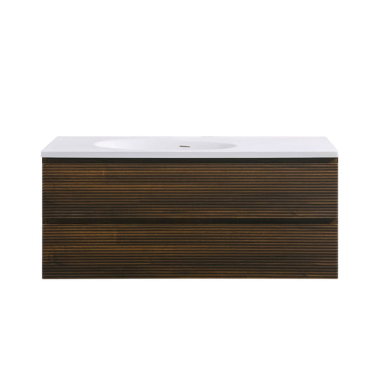 BAI Spa 47-inch Floating Bathroom Vanity with Matte White Sink