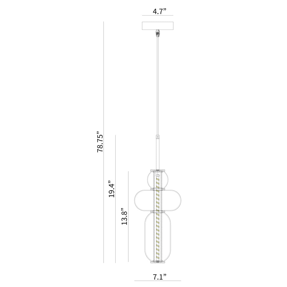 BAI 1301 Stained Glass 7" Pendant Light with Integrated LED