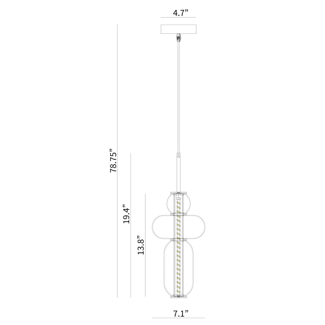 BAI 1301 Stained Glass 7" Pendant Light with Integrated LED