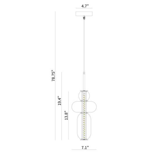 BAI 1301 Stained Glass 7" Pendant Light with Integrated LED