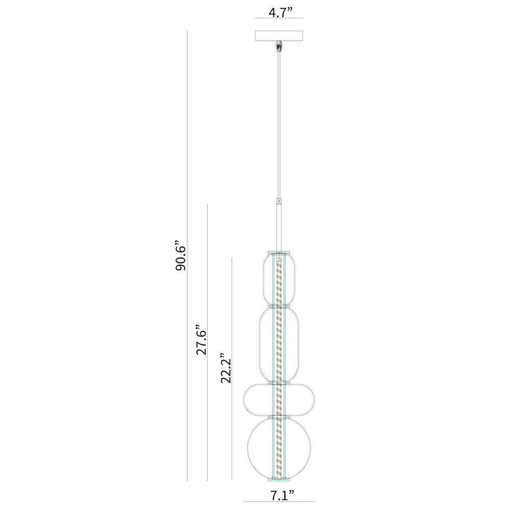BAI 1302 Stained Glass 7" Pendant Light with Integrated LED