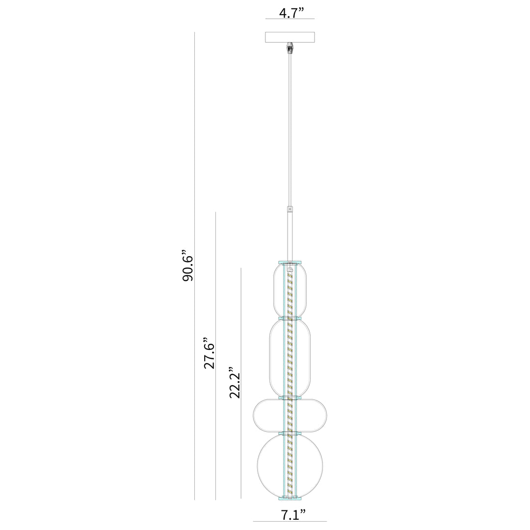 BAI 1302 Stained Glass 7" Pendant Light with Integrated LED