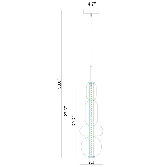 BAI 1302 Stained Glass 7" Pendant Light with Integrated LED
