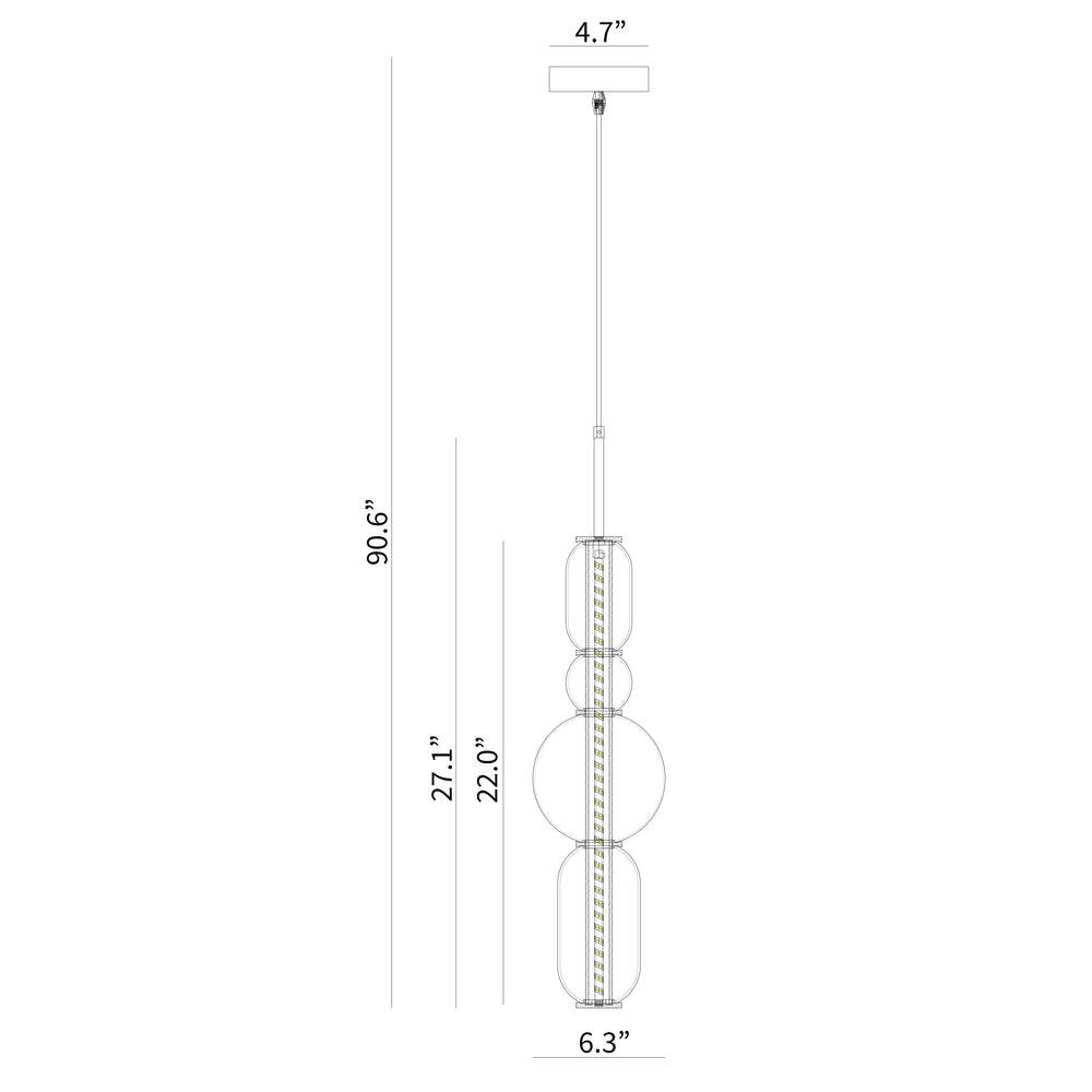 BAI 1303 Stained Glass 6" Pendant Light with Integrated LED