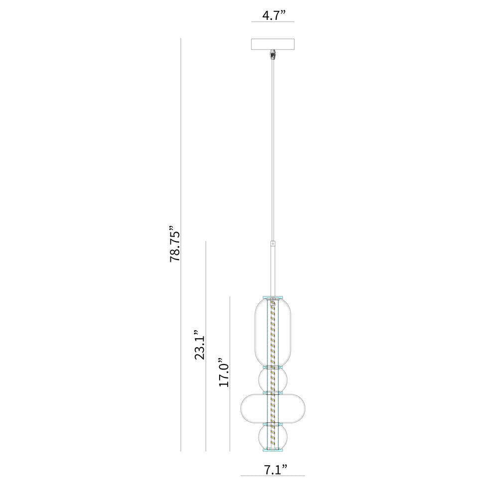 BAI 1304 Stained Glass 7" Pendant Light with Integrated LED