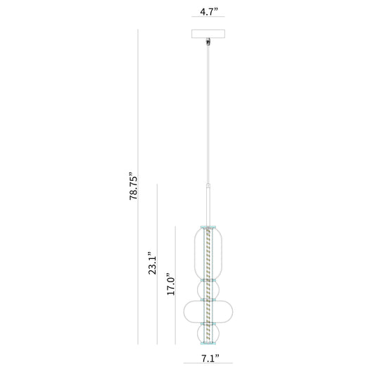 BAI 1304 Stained Glass 7" Pendant Light with Integrated LED