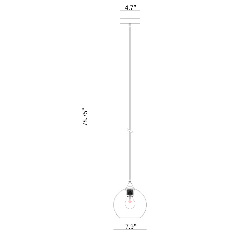 BAI 1305 Stained Glass Round 8" Pendant Light with Integrated LED
