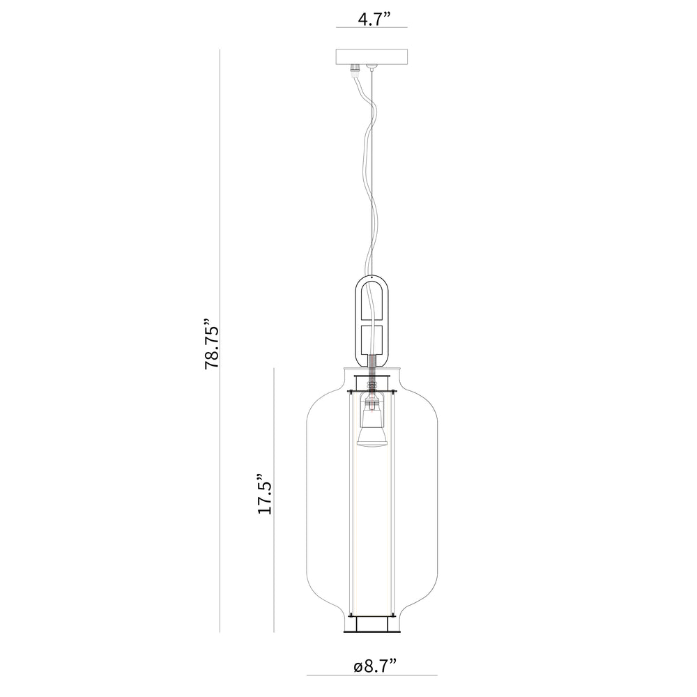 BAI 1309 Glass Metal 7" Pendant Light with Integrated LED
