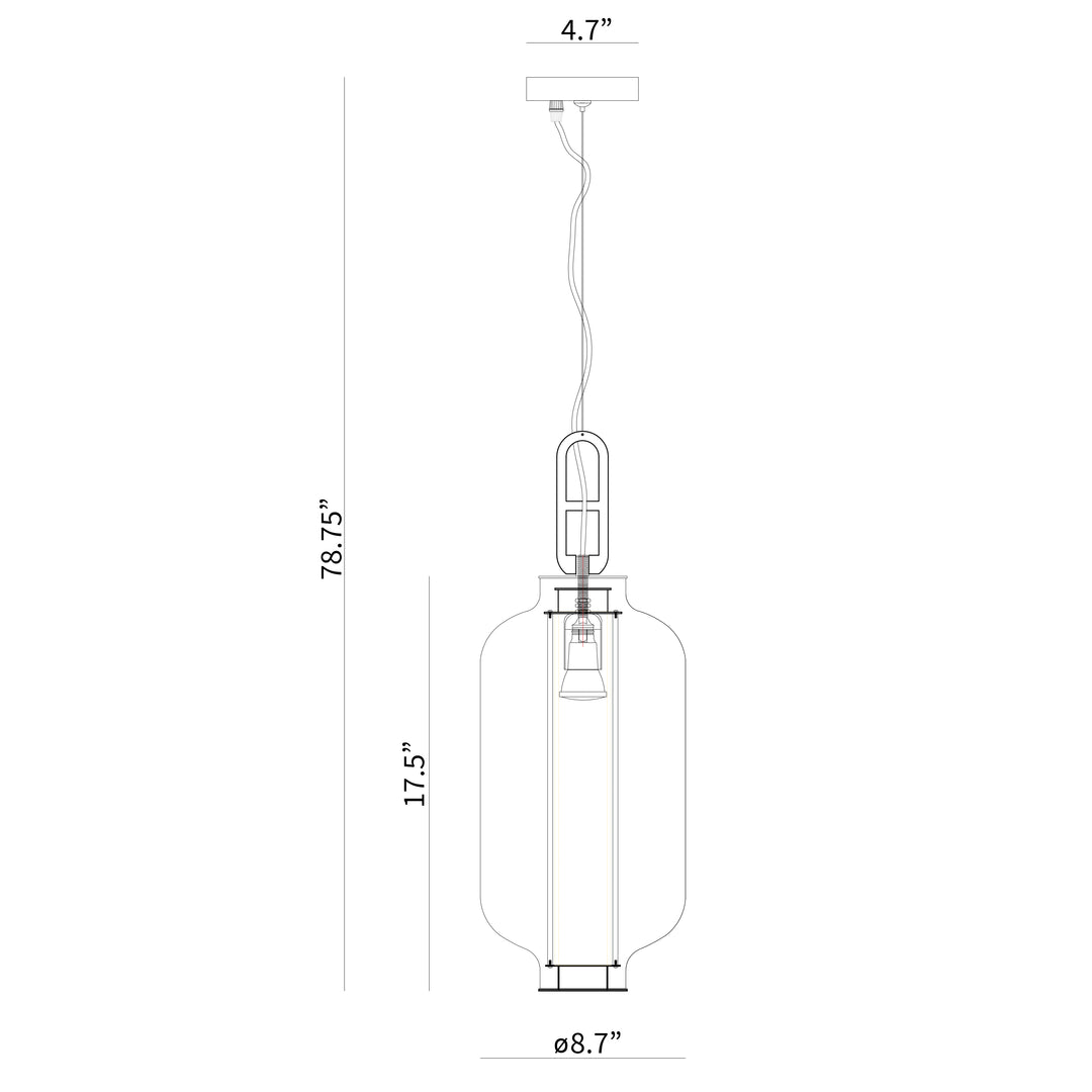 BAI 1309 Glass Metal 7" Pendant Light with Integrated LED