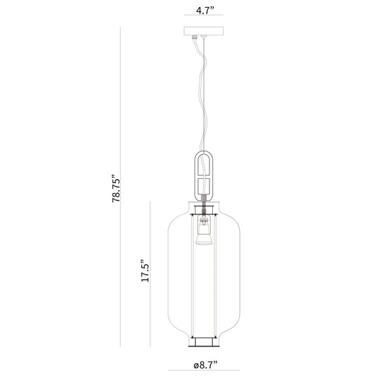 BAI 1309 Glass Metal 7" Pendant Light with Integrated LED