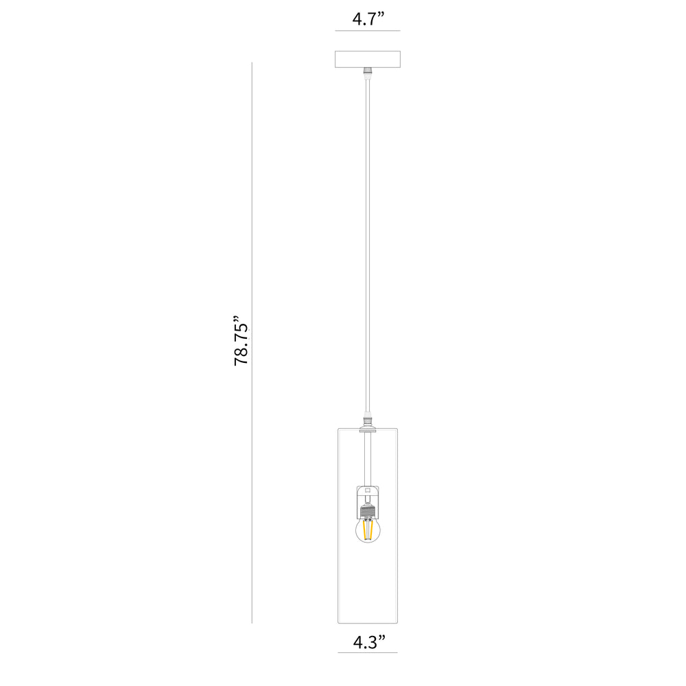 BAI 1311 Glass Metal 4" Pendant Light with Integrated LED