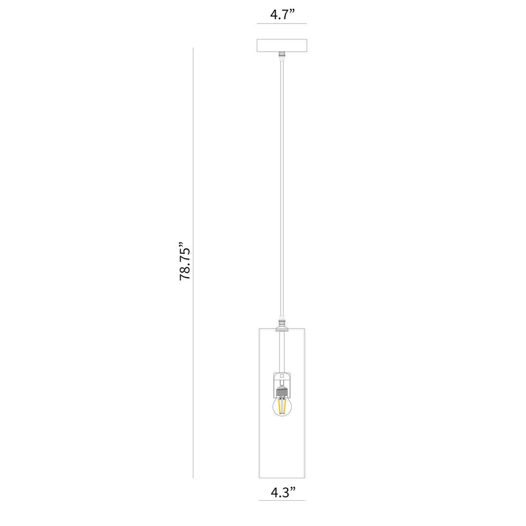BAI 1311 Glass Metal 4" Pendant Light with Integrated LED