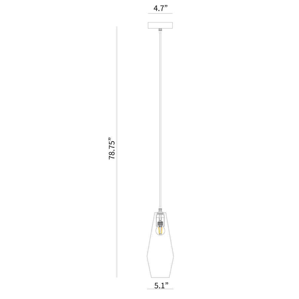 BAI 1312 Glass Metal 6" Pendant Light with Integrated LED