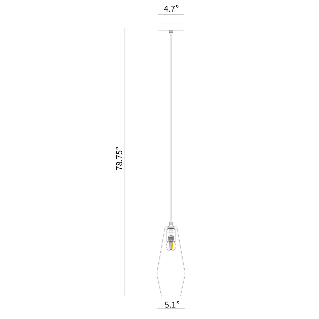 BAI 1312 Glass Metal 6" Pendant Light with Integrated LED