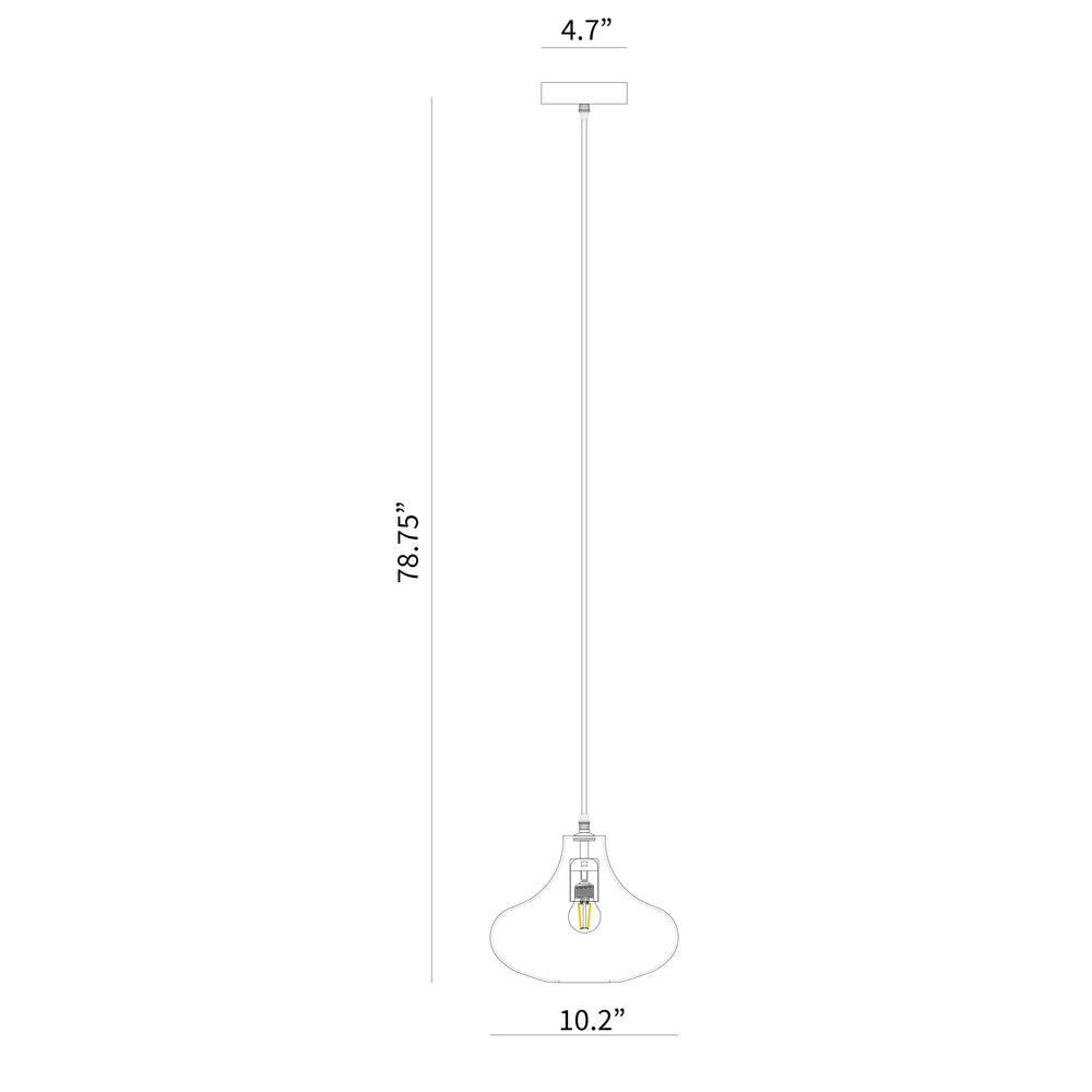 BAI 1313 Glass Metal 10" Pendant Light with Integrated LED