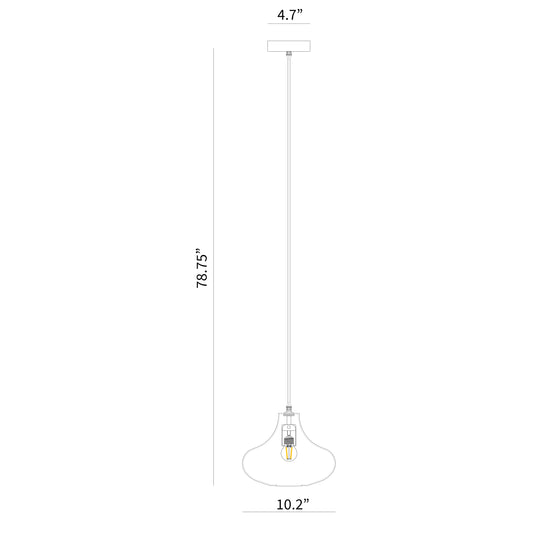 BAI 1313 Glass Metal 10" Pendant Light with Integrated LED