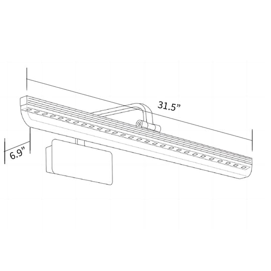 BAI 1322 LED 32" Mirror Lamp in Matte Black Finish