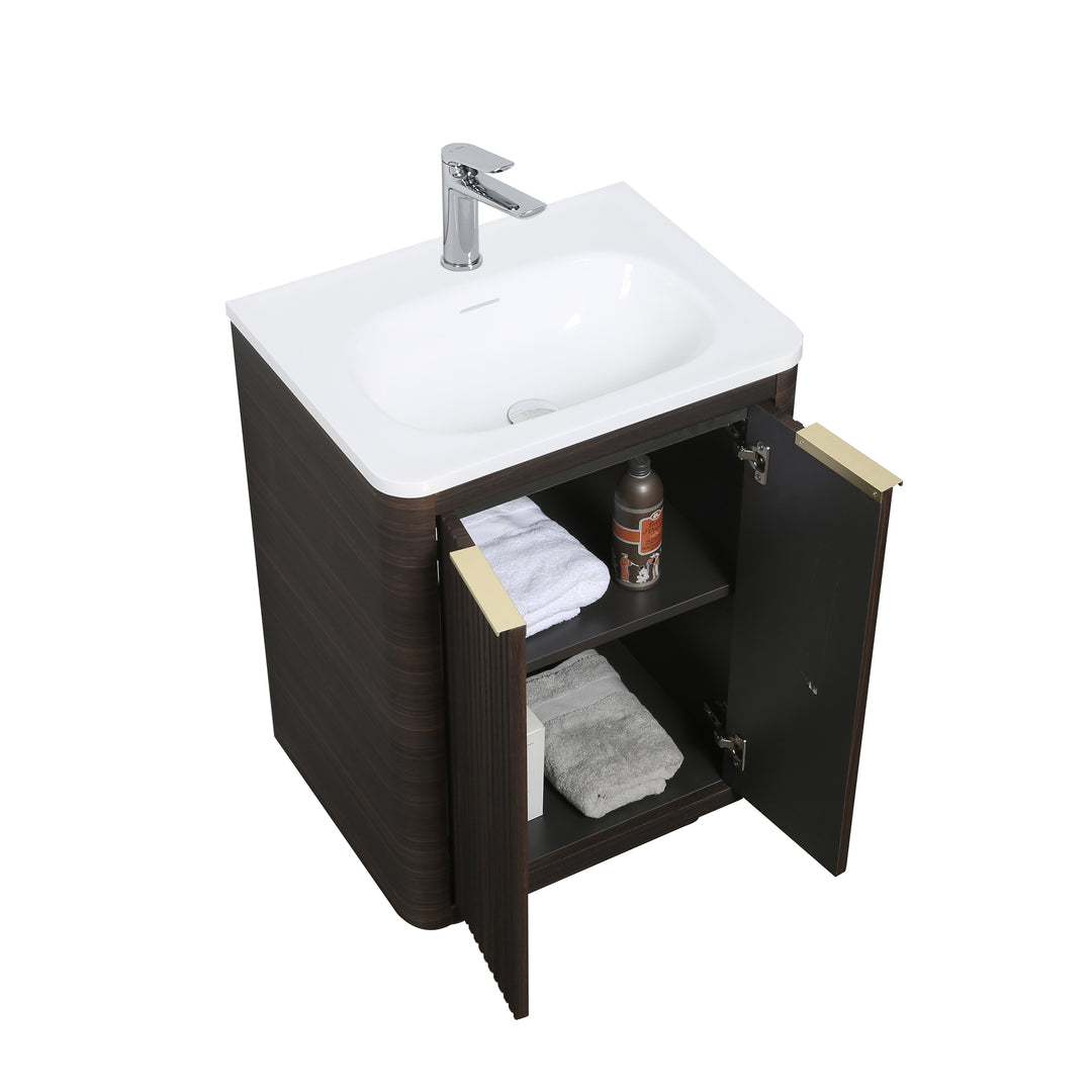 BAI Imola 24-inch Freestanding Bathroom Vanity with Gloss White Sink