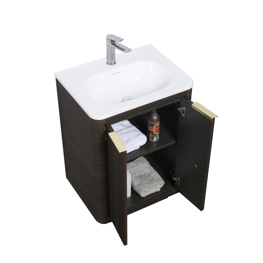 BAI Imola 24-inch Freestanding Bathroom Vanity with Gloss White Sink