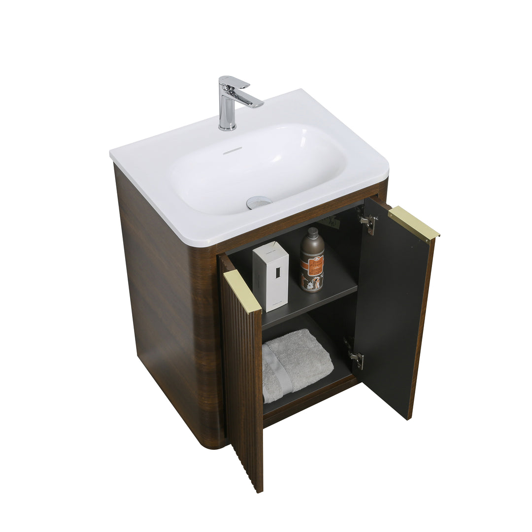 BAI Imola 24-inch Freestanding Bathroom Vanity with Gloss White Sink