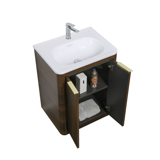 BAI Imola 24-inch Freestanding Bathroom Vanity with Gloss White Sink
