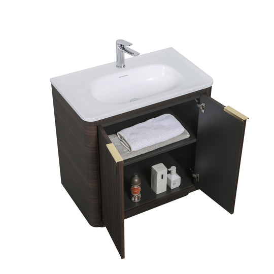 BAI Imola 32-inch Freestanding Bathroom Vanity with Gloss White Sink