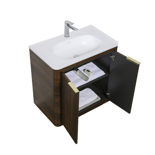 BAI Imola 32-inch Freestanding Bathroom Vanity with Gloss White Sink